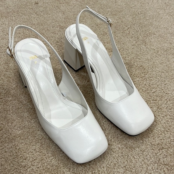 Zara Shoes Zara Block Heel Slingback Pumps Size 37 Poshmark